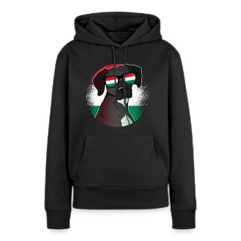 Hongrie - Sweat à capuche Premium bio Femme - noir - Devant - Julia (174cm)