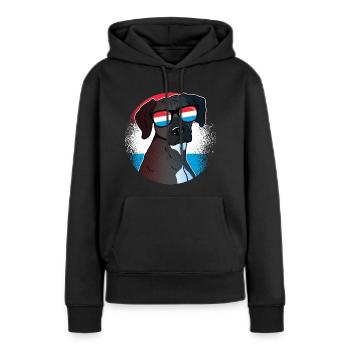 Luxembourg - Sweat à capuche Premium bio Femme - noir - Devant - Julia (174cm)