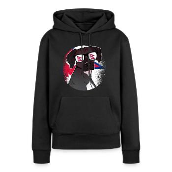 Népal - Sweat à capuche Premium bio Femme - noir - Devant - Julia (174cm)