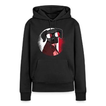 Malte - Sweat à capuche Premium bio Femme - noir - Devant - Julia (174cm)
