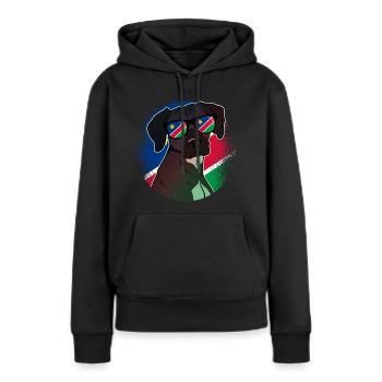 Namibie - Sweat à capuche Premium bio Femme - noir - Devant - Julia (174cm)