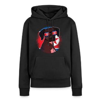 Corée du Nord - Sweat à capuche Premium bio Femme - noir - Devant - Julia (174cm)
