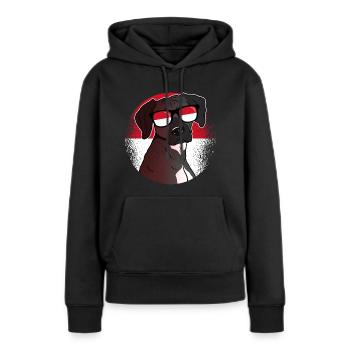 Monaco - Sweat à capuche Premium bio Femme - noir - Devant - Julia (174cm)