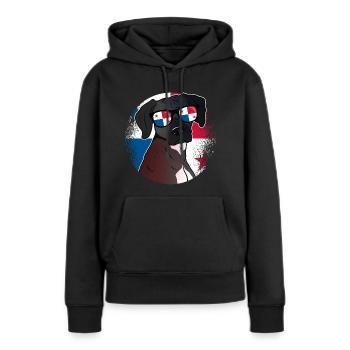 Panama - Sweat à capuche Premium bio Femme - noir - Devant - Julia (174cm)