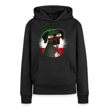 Perse - Sweat à capuche Premium bio Femme - noir - Devant - Julia (174cm)