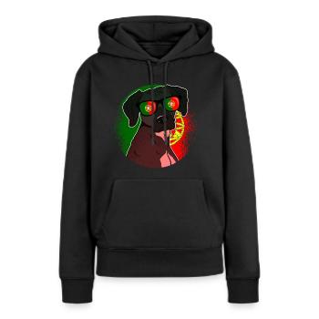 Portugal - Frauen Premium Bio Hoodie - Schwarz - Vorne - Julia (174cm)