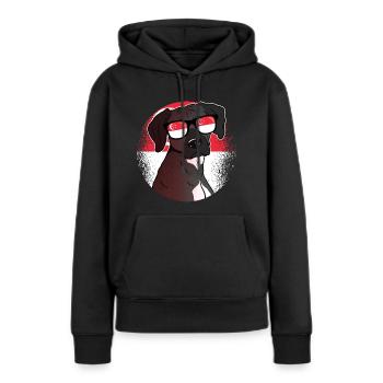 Singapur - Frauen Premium Bio Hoodie - Schwarz - Vorne - Julia (174cm)