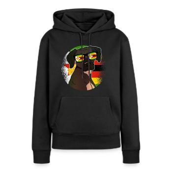Zimbabwe - Sweat à capuche Premium bio Femme - noir - Devant - Julia (174cm)