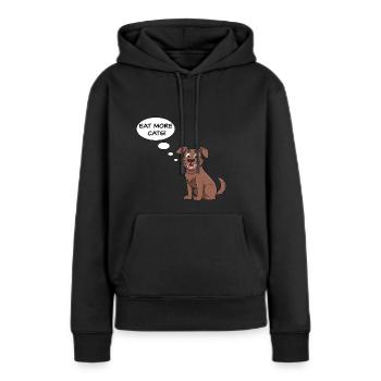 Eat More Cats - Funny Dog Design - Women’s Premium Organic Hoodie - black - Front - Julia (174cm)