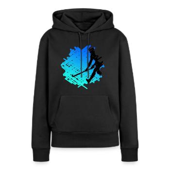 Articles de fans de hockey sur gazon « Blue Hockey-art » - Sweat à capuche Premium bio Femme - noir - Devant - Julia (174cm)