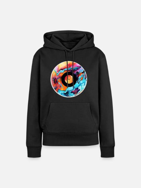 Schallplatte - Frauen Premium Bio Hoodie - Schwarz