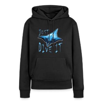 Diver Manta Ray Diver - Sweat à capuche Premium bio Femme - noir - Devant - Julia (174cm)