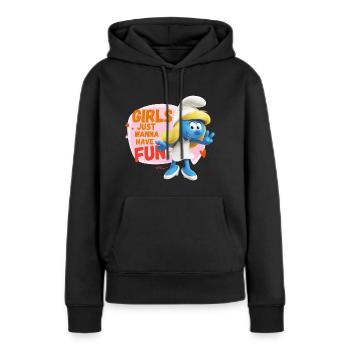 The Smurfs Smurfette Girls Just Wanna Have Fun - Women’s Premium Organic Hoodie - black - Front - Julia (174cm)