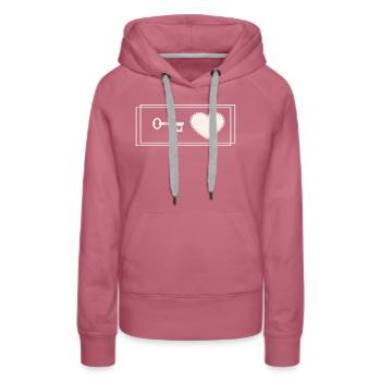 Heart with key - Women’s Premium Organic Hoodie - mauve - Front - Isabella (175cm)