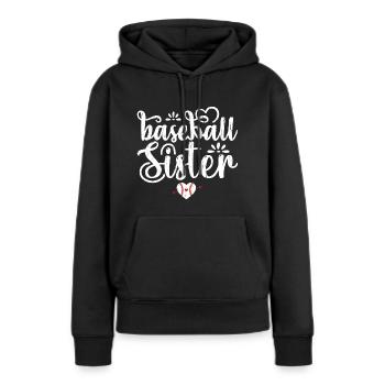 Baseball Sister Baseball Baseball Sister - Sweat à capuche Premium bio Femme - noir - Devant - Julia (174cm)