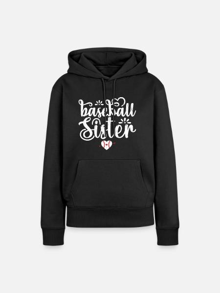 Baseball-Schwester Baseball-Schwester - Frauen Premium Bio Hoodie - Schwarz