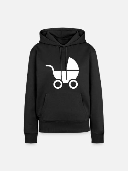 Kinderwagen - Frauen Premium Bio Hoodie - Schwarz