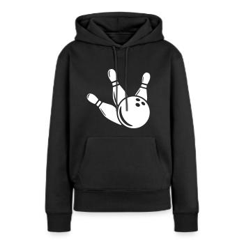 Bowling Bowling Boule de bowling Bowling Boule de bowling Bowling - Sweat à capuche Premium bio Femme - noir - Devant - Julia (174cm)
