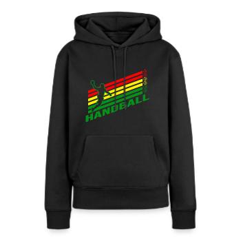 Handball Handballfan Sprungwurf Handballer - Frauen Premium Bio Hoodie - Schwarz - Vorne - Julia (174cm)