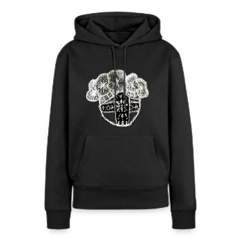 Talisman de poupée ukrainienne. Motanka.Folklore UA. - Sweat à capuche Premium bio Femme - noir - Devant - Julia (174cm)