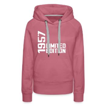 Legendär seit 1957 Geburtstagsgeschenk 1957 - Frauen Premium Bio Hoodie - Malve - Vorne - Isabella (175cm)