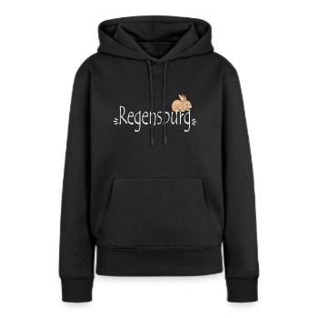 Regensburg Hase - Frauen Premium Bio Hoodie - Schwarz - Vorne - Julia (174cm)