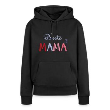 Beste Mama hoch 3, Mutti von 3 wunderbaren Kindern - Frauen Premium Bio Hoodie - Schwarz - Vorne - Julia (174cm)