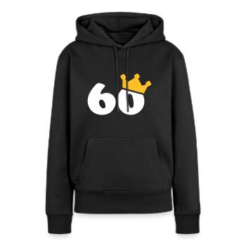 60 couronne 60 anniversaire 60 ans - Sweat à capuche Premium bio Femme - noir - Devant - Julia (174cm)