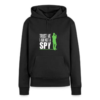 Agent secret espion - Sweat à capuche Premium bio Femme - noir - Devant - Julia (174cm)