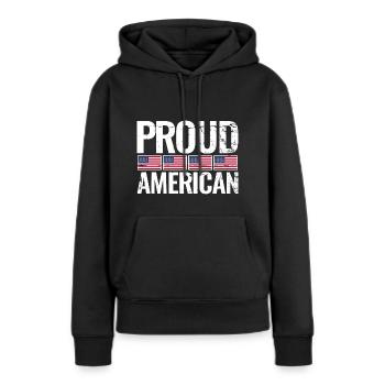 Fier drapeau américain américain américain - Sweat à capuche Premium bio Femme - noir - Devant - Julia (174cm)