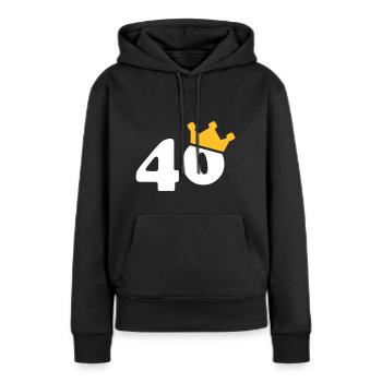 40 couronne 40 anniversaire 40 ans - Sweat à capuche Premium bio Femme - noir - Devant - Julia (174cm)