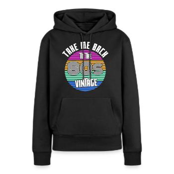 Leben in den Achtzigern - Frauen Premium Bio Hoodie - Schwarz - Vorne - Julia (174cm)