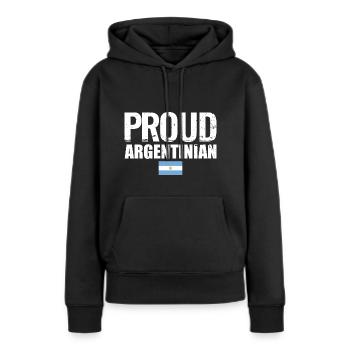 Fier argentin Argentine Drapeau argentin - Sweat à capuche Premium bio Femme - noir - Devant - Julia (174cm)