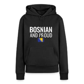 Bosnien Herzegowina Stolz Bosnische Flagge Bosnier - Frauen Premium Bio Hoodie - Schwarz - Vorne - Julia (174cm)