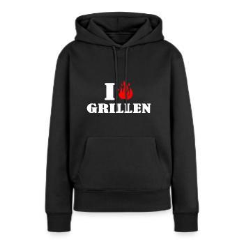 Grillen grillt BBQ Grillmaster Grillromatik - Frauen Premium Bio Hoodie - Schwarz - Vorne - Julia (174cm)