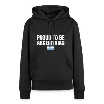 Fier d’être argentin Argentine Argentine - Sweat à capuche Premium bio Femme - noir - Devant - Julia (174cm)