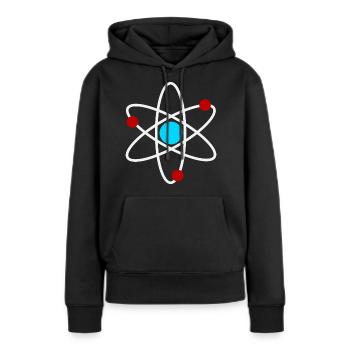 An Atom - Frauen Premium Bio Hoodie - Schwarz - Vorne - Julia (174cm)