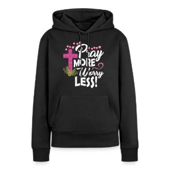 Lustiges Jesus Christen Sprüche Liebe Geschenk - Frauen Premium Bio Hoodie - Schwarz - Vorne - Julia (174cm)