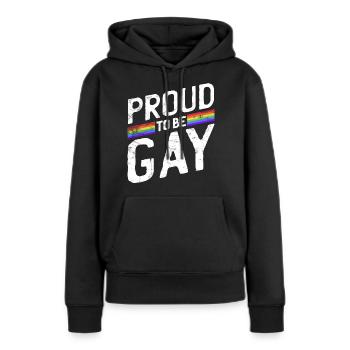 Gay Pride - Sweat à capuche Premium bio Femme - noir - Devant - Julia (174cm)