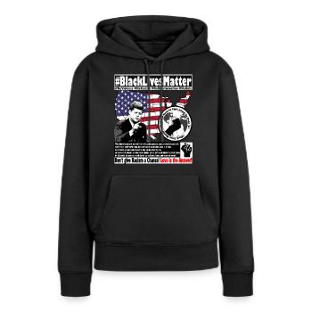 John F Kennedy paix en tout temps citation - Sweat à capuche Premium bio Femme - noir - Devant - Julia (174cm)