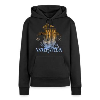Valhalla Viking Vikings Bjoern côté fer - Sweat à capuche Premium bio Femme - noir - Devant - Julia (174cm)