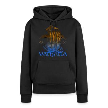 Valhalla Viking Vikings Bjoern côté fer - Sweat à capuche Premium bio Femme - noir - Devant - Julia (174cm)