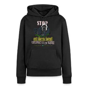 Gorilla - Frauen Premium Bio Hoodie - Schwarz - Vorne - Julia (174cm)