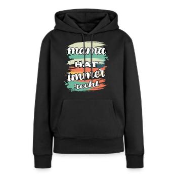 mama hat immer recht - Sweat à capuche Premium bio Femme - noir - Devant - Julia (174cm)