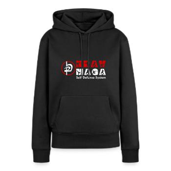 Krav Maga Autodéfense Sport de combat Arts martiaux - Sweat à capuche Premium bio Femme - noir - Devant - Julia (174cm)