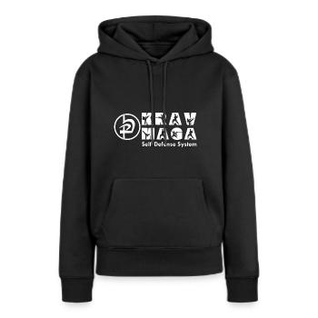 Krav Maga Autodéfense Sport de combat Arts martiaux - Sweat à capuche Premium bio Femme - noir - Devant - Julia (174cm)