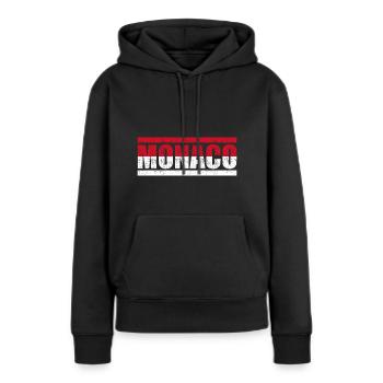 Monaco - Sweat à capuche Premium bio Femme - noir - Devant - Julia (174cm)