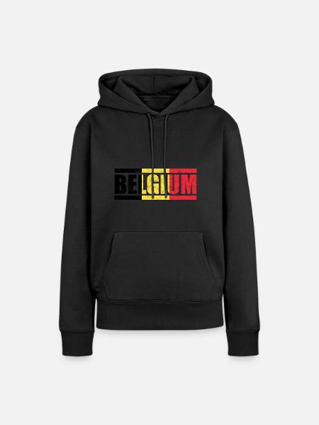 Belgien - Frauen Premium Bio Hoodie - Schwarz