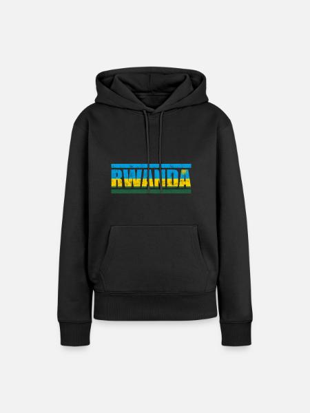Ruanda - Frauen Premium Bio Hoodie - Schwarz