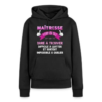 Maitresse formidable Cadeau Ecole - Sweat à capuche Premium bio Femme - noir - Devant - Julia (174cm)